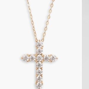 Nadri Gold and Silver Cross Necklace with Sparkling Stones - only worn 2x!